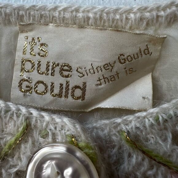 Vintage Sidney Gould FLORAL Mohair/Creslan Knit Cardigan Sweater - Picture 5 of 15